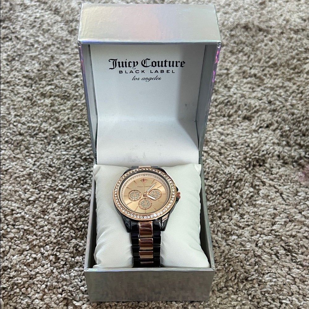 Juicy Couture Black Label Rose Gold and Black Timepiece